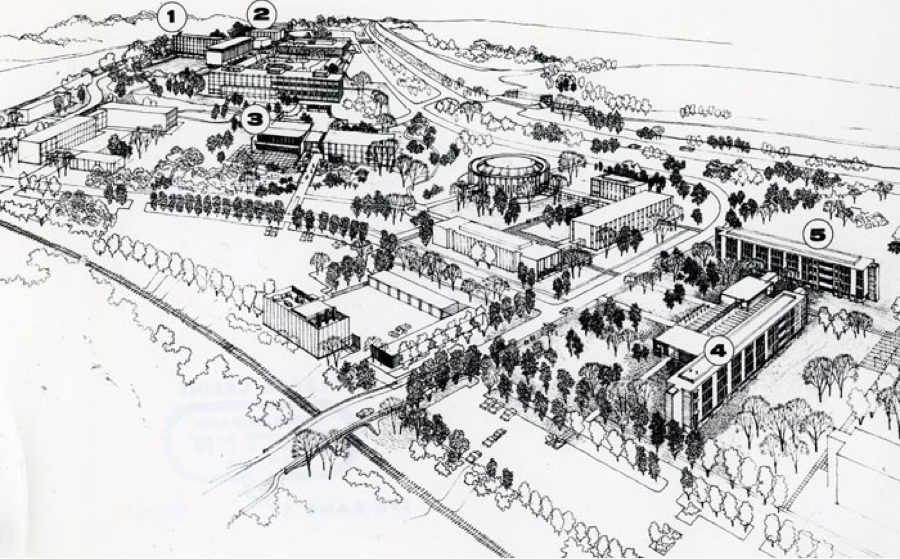 1955 Bird’s Eye Campus Perspective