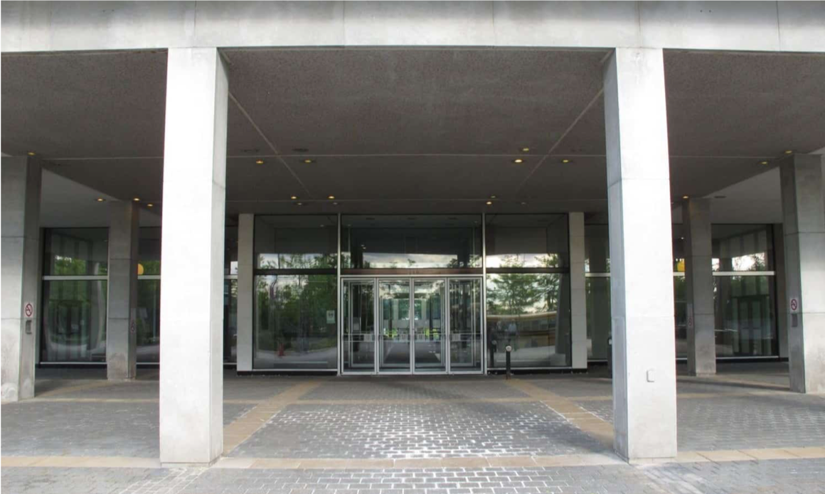 Diefenbaker Building 14 - exterior looking at the front doors