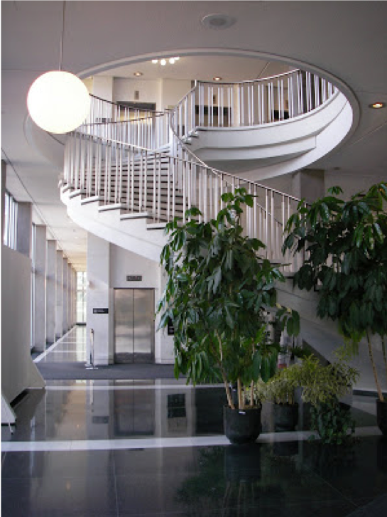 Diefenbaker Building 17 - interior circular staircase in 1958 building