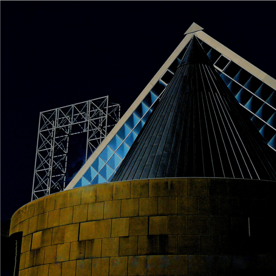 Diefenbaker Building 20 - exterior view of 1992 Council Chamber roof at night