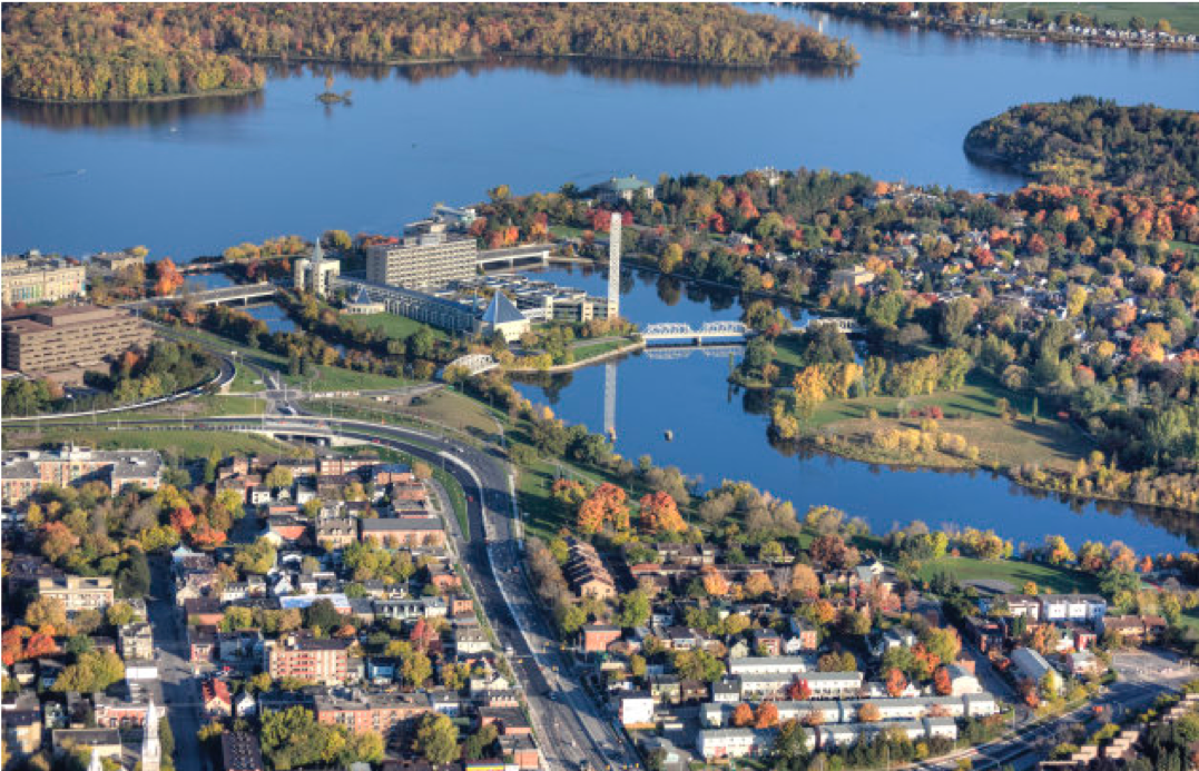 Diefenbaker Building 35 - Aerial view of Green Island from south