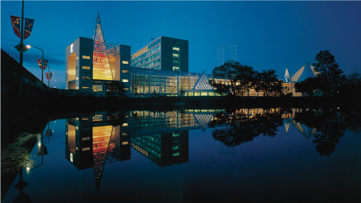 Diefenbaker Building - exterior at night from west