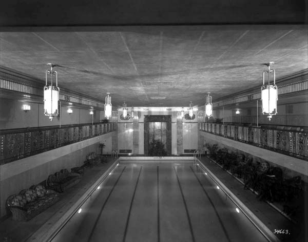 A view from the upper area of the pool and spa