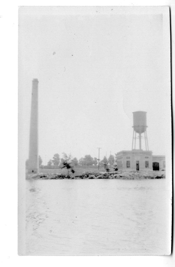 A view of the Carleton Place Waterworks from the Mississippi River, Date Unknown